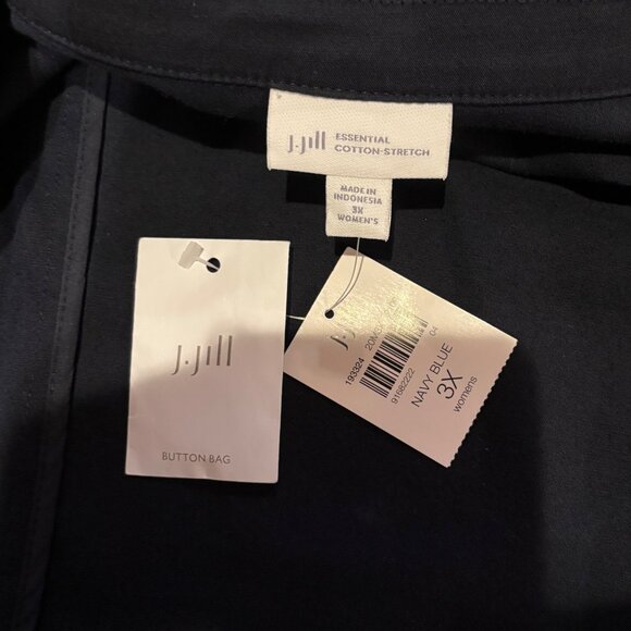 J. Jill Navy Blue One Button Blazer Size 3X Princess Seams Princess Seams Pocket - Picture 8 of 8